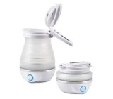 G3 Ferrari G10165 Bollitore Pieghevole In Silicone “Compà”, Doppio Voltaggio, BPA Free, 0,8 Litri, 750 Watt, Bianco