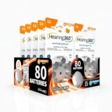 Hearing360 80 batterie per apparecchi acustici misura 13 qualità premium, durata extra, compatibili con tutti i modelli, senza mercurio (10 blister da 8 pile)