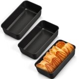 LIANYU 3 Pack Nonstick Loaf Bread Pan, 9×5 Inch Baking loaf Tin, Stainless Steel Meatloaf Pan Tin for Baking Banana Sandwich Bread, Dishwasher Safe