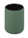Wenko Bicchiere porta spazzolini Belluno, Ceramica, Verde/Nero