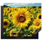 KitchenYeah© Protezione Piano Induzione 59×52 cm Cucina Copri Fornelli Proteggi di Cottura Antiscivolo Tappetino Girasole – Natura – Giallo – Fiori