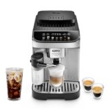 De’Longhi Magnifica Evo Automatic Espresso & Coffee Machine with Auto Milk Frother, Built-in Grinder & Auto-Clean Function – For Latte, Cappuccino, Americano, Iced Coffee, ECAM29084SB , Silver