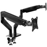 Invision Braccio Monitor Doppio per 24-35″ pollic schermi, Peso da 2-15kg, VESA 75/100 mm, Supporto Ergonomico con Molla a Gas e Gestione dei Cavi, Inclinazione, Rotazione, Scrivania Morsetto (MX900)