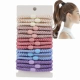 KOVOLITU High Elastic Ponytail Holders 15 PCS Hair Ties No Damage for Thick Hair Braided Hair Ties for Women Girls-Spring Sky