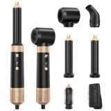 Sendowtek Spazzola Asciugacapelli 6 in 1, Multi Hair Styler Set 950W 3 Temp Arricciacapelli Spazzola Ad Aria Calda Bocchetta Styling Asciugacapelli, Air Styler per Ricci Raddrizzamento Asciugare donna