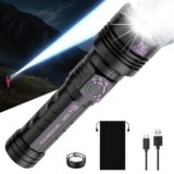 SKYFIRE Rechargeable Flashlights High Lumens: LED Super Bright Flashlight 3000lm Zoomable 5 Modes Tactical Waterproof Powerful Flash Light for Camping, Emergency, Holiday Gift (with Ignition Lens)