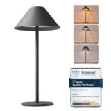 Bojim LED Lampada da Tavolo Senza Fili Ricaricabile Batteria Esterno Autonomia 10g, Lampade Touch Ricarica con USB Portatile per Home Giardino Scrivania Luce Moderne Desk Lamp Dimmerabile IP54 Grigio