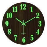 jomparis 16 Inch Wooden Wall Clock Glow in The Dark Farmhouse Decor Clock for Living Room
