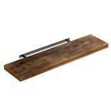 Casaria Mensola da Parete Legno 90cm Supporto 50-110cm Pensile 15kg Cucina Libreria Quercia Scura