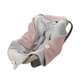 LÄSSIG Coperta a maglia per seggiolino auto Coperta per seggiolino auto 100% cotone organico GOTS rosa scuro