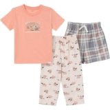 Gerber Toddler Boys’ T-Shirt, Shorts & Pants Pajama Set, Woodlands, 3T