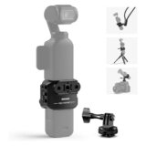NEEWER Pocket 3 Cage, Rig Video Gimbal in Lega Alluminio con Adattatore di Estensione Action Cam Filetto 1/4″ ColdShoe Compatibile con DJI Osmo Pocket 3 Creator Combo,Non Richiede Assemblaggio, AC009