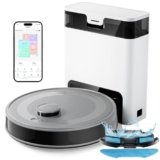 LEFANT M2 Pro Robot Aspirapolvere Lavapavimenti con Mappatura, 6000Pa, Navigazione Laser dToF, Evitamento Ostacoli PSD, Svuotamento Automatico Polvere, Pulizia Personalizzata, WiFi/App/Alexa