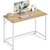 VASAGLE Scrivania per Computer, Postazione Lavoro, 50 x 100 x 76 cm, Scrivania da Ufficio, Studio Camera da Letto Soggiorno, Rovere Naturale e Bianco Perla LWD041W70V1