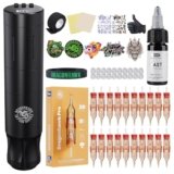 Dragonhawk A3 Kit Macchina Per Tatuaggi Senza Fili, Penna Rotativa Per Tatuaggi, Pistola, Batteria 1500mAh, Aghi E Cartucce Per Tatuaggi Per Principianti