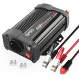 400W Invertitore Di Potenza Auto, Convertitore Di Tensione 12 V 230 V,Premio Avec Allume Cigare e 2 Porte Usb,Protezione Sovratensione e Cortocircuito,Invertitore Di Tensione Per Auto,Camper-Nera