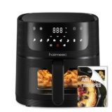 HAIMEEC Friggitrice ad aria 6L, 8 preimpostazioni air fryer, Funzione Shake e Grill, Temperatura e timer regolabili, Schermo Tattile Digitale, 78 Ricette, Componenti Antiaderenti, Facile da Pulire