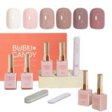 15ml gel polish set 6Color kit Gift LED lights Beige nail polish Daily nude color series set,hema free gel polish set, Tpo free Salon Manicure and Nail Art DIY at Home Solid color for Women