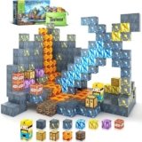 Magnetic Blocks-Build Mine Magnet World Sword Edition Mine Sword Caverns Magnet Building Craft Toddler Toys for Boys & Girls Age 3-4 4-5 6-8, Sensory Montessori Toys for Kids for 3+