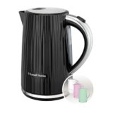 Russell Hobbs Bollitore Elettrico Eden Nero (Capacità 1,7L,apertura a pressione, beccuccio Perfect Pour, filtro lavabile rimovibile, interruttore illuminato, dettagli cromati,potenza 2400W) 27361-70