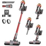 Aspirapolvere Senza Fili 48KPa/580W/65Min, Scopa Elettrica Senza Fili Verticale Antigroviglio con Display a LED, 1.6L/8 Stadi Filtrati, Ricaricabile a Parete, Per Animali/Pavimenti/Tappeti/Auto