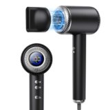 BESTOPE PRO Asciugacapelli Ionico, 110.000 Giri/min Phon Capelli Ionico, Phon Ionico Professionale 5 Velocità & 6 Temperature, Tecnologia a Ioni Negativi, Nero