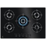 Electrolux Piano Cottura Gas EGG75372K Serie 600, Gas on Glass 75 cm da Incasso, 5 Fuochi, Bruciatore Rapido, Bruciatore Wok, Precisa Regolazione della Fiamma, Sicurezza Sicurgas, 740×510, Nero