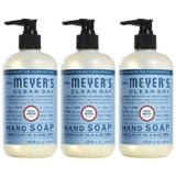 MRS. MEYER’S CLEAN DAY Hand Soap, Made with Essential Oils, Rain Water, 12.5 fl. oz – Pack of 3
