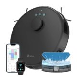 LEFANT M1 Robot Aspirapolvere Lavapavimenti con Mappatura,Navigazione LDS,5500 Pa Potente Aspirazione,200 min,Zona Vietata,Aspirapolvere Robot Sottile da Diam 32 cm Controllo App/Alexa,Nero