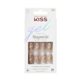 KISS Gel Fantasy, Press On Nails, Nail glue included, ‘Drama’, Brown, Medium Size, Oval Shape, Includes 28 Nails, 2g glue, 1 Manicure Stick, 1 Mini File