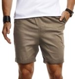 Leif Nelson Pantaloncini da Uomo Pantaloni Corti Bermuda Cargo LN-8290 Cachi XX-Large