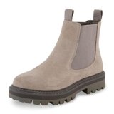 CUSHIONAIRE Women’s Derby Genuine Suede Chelsea boot +Memory Foam, Wide Widths Available, Grey Suede 8