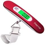 FREETOO Bilancia elettronica portatile digitale per bagagli, max 50 kg (LB, G, Oz, kg) Funzione tara/viaggio/shopping/post/casa/uso esterno, Rosso, M