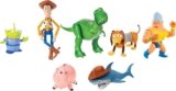 Mattel Disney Pixar Toy Story Set of 7 Action Figures with Woody, Slinky, Rex, Hamm, Alien, Rocky & Shark, Mattel Disney100 Collectible