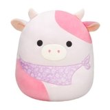 Squishmallows Original 14-Inch Reshma Light Pink Cow with Purple Bandana – Large Ultrasoft Official Jazwares Plush