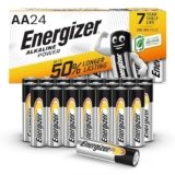 Energizer Alkaline Power – Pile AA (Confezione da 24) Batterie Alcaline 1,5V – potenza di lunga durata – 100% imballaggio riciclabile privo di plastica – 7 anni di conservazione [Esclusiva Amazon]