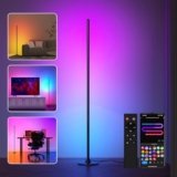 Lanmonlily Lampada da Terra LED, app compatibile con Alexa e Google Assistant, musica Sincronizzazione e Timer e DIY Modalità, 16 milioni di colori Lampada da terra elegante per camera