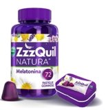 Zzzquil Natura Integratore Per Il Sonno Con Melatonina Per Dormire Ed Estratti Di Lavanda, Valeriana E Camomilla. 72 Pastiglie Gommose + Travel Case