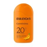 Bilboa Carotissima, Latte Solare SPF 20, Abbronzante Corpo, Formula con Betacarotene , Mette l’Abbronzatura Nero su Bianco, Resistente all’Acqua, Dermatologicamente Testato, 200 ml