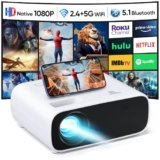 Projector with WiFi and Bluetooth, Native 1080P Portable Projector, 500 ANSI Outdoor Mini Projector Home Theater, Compatible with HDMI/USB/AV/Smartphone/TV Box/Laptop