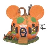 Department 56 Disney Village Halloween Mickey Mouse Pumpkintown House Lit Building, 5.83 Inch, Multicolor