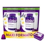 ZzzQuil Sonno Formula Vegana Integratore per Dormire con Melatonina ed Estratti Di Valeriana, Camomilla e Vitamina B6, Addormentarsi Velocemente, 72×2 Gommose, Gusto Frutti di Bosco, Travel Case