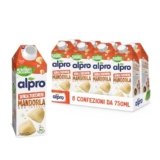 ALPRO SENZA ZUCCHERI, Bevanda alla MANDORLA, Alternativa Vegetale al Latte, Naturalmente Senza Lattosio, con Vitamine B2, B12, D2, E – 8 confezioni da 750 ml
