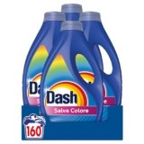 Dash Detersivo Liquido Lavatrice, 160 Lavaggi (4×40), Salva Colore, Brillantezza Per I Capi, Rimuove Le Macchi e Igienizza, Efficace Anche A Freddo E In Cicli Brevi