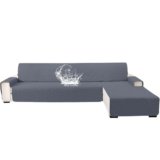 YSTELLAA 100% Impermeabile Copridivano 3 Posti Con Penisola(L 255 CM), Copridivano Angolare Destra/Sinistra Universale Reversibile, Fodere Divano Forma L Antigraffio, Grigio Scuro