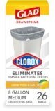 Glad Medium Trash Bags, 8 Gallon, Lemon Fresh Bleach Garbage Bags, Resists Bacterial Odors with Drawstring, 26 Count