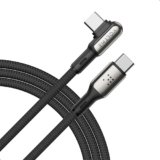 VOLTME Cavo Stark Forma a L da Cavo USB C a USB C PD 100 W nylon intrecciato 2,0 m (nero), Cavo USB C solido angolo di 90° per iPhone 15, MacBook iPad Pro Air, Galaxy S24 Ultra S23 S22, Pixel 8 Pro