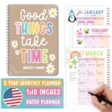 2026-2027 Monthly Planner – 2 Year Monthly Planner 2026-2027, Month Calendar Planners 2026 to 2027, Calendar Book, Kraft Month Planners & Organizers