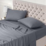 Utopia Bedding – Set Lenzuola Letto Matrimoniali 4 Pezzi 180×200 cm – Spazzolata Poliestre di Microfibra – Oeko-Tex Certificato – Lenzuolo con Angoli, Lenzuolo Piatto e 2 Federe 50×75, Grigio
