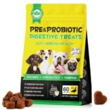 Generico Probiotico per Cani, Probiotico Digestivo per Cani, Supporto Intestinale, Allergie Stagionali, Equilibrio dei lieviti, Pelo Lucido e Difese Immunitarie, Anatra (60 Chews)